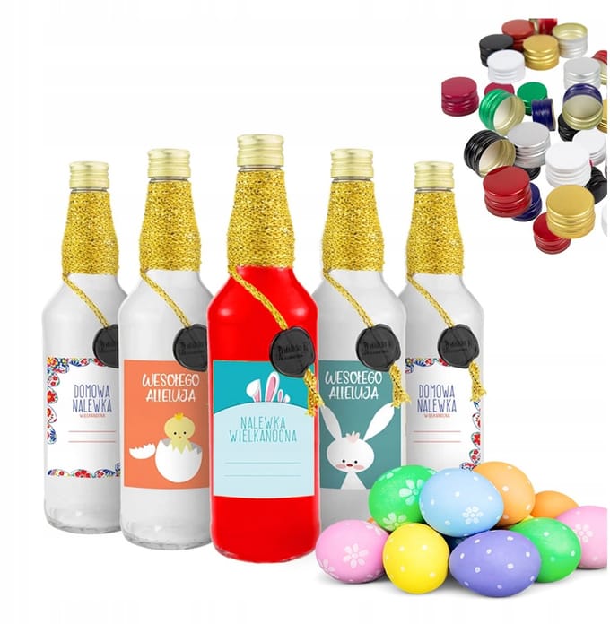 Bimberek - Decoratieve Glazen Fles - 500ml - Voor Pasen - Versierd