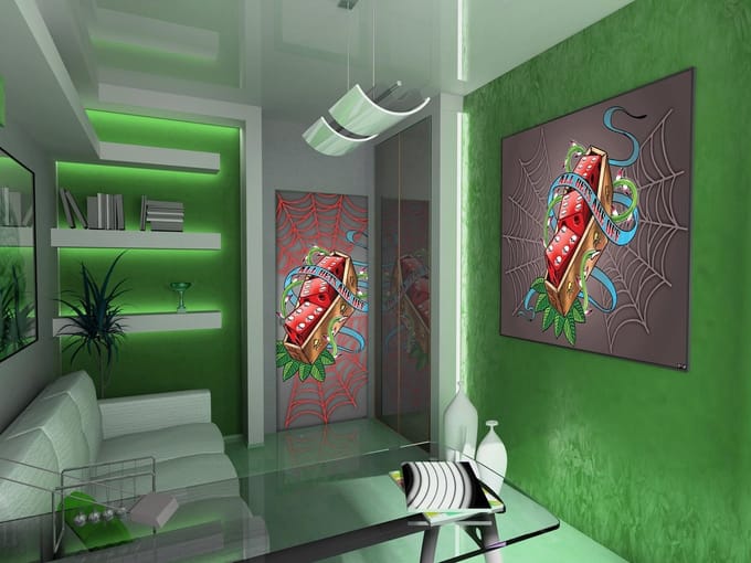 Alchemy Dice Tomb Skulls Spider Web Photo Wallcovering