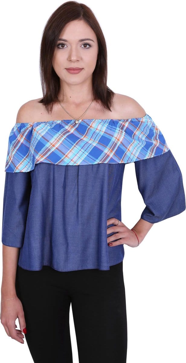 John Zack - Blauwe Spaanse blouse