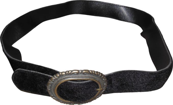 Dames riem met vacht-patroon zwart