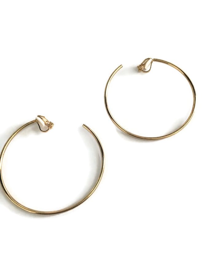 Petra's Sieradenwereld - Clipoorbel oorring goudkleurig groot 60 mm (324)