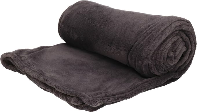 H&S Fleece deken - plaid - polyester - antraciet - 125 x 150 cm