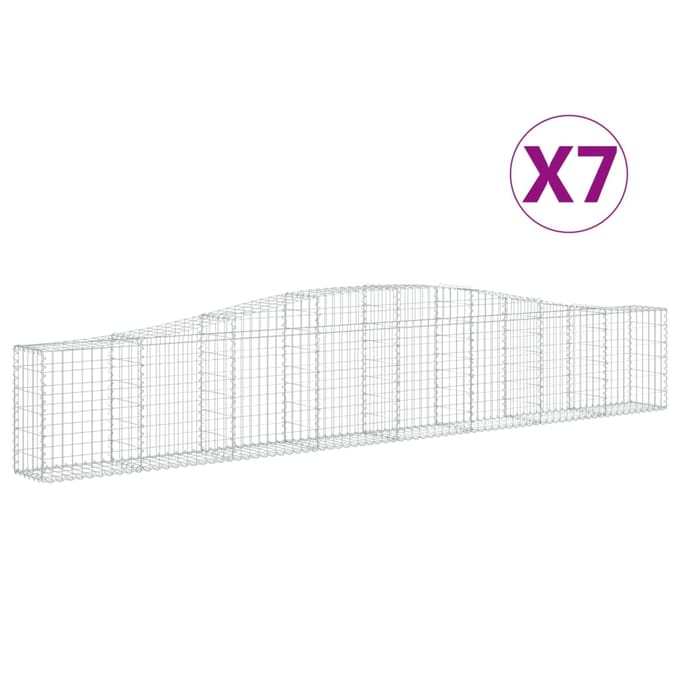 vidaXL Schanskorven 7 st gewelfd 400x30x60/80 cm ijzer
