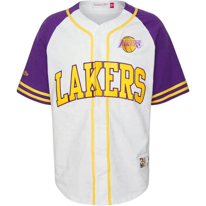 NBA-trainingsdagshirt met knopen voor heren Hardwood Classics Loslak wit