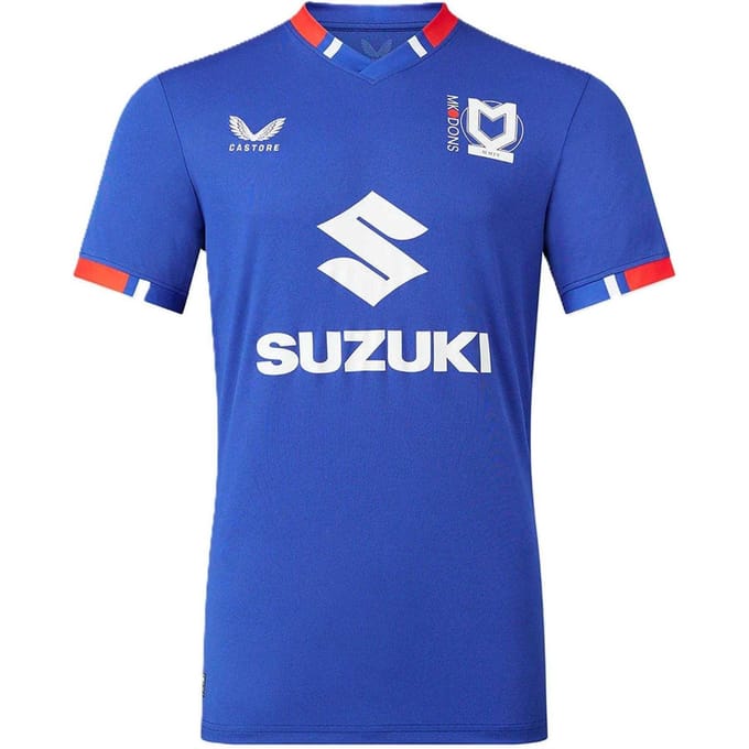 Castore MK Dons-voetbalshirt voor heren (Clematis Blauw)