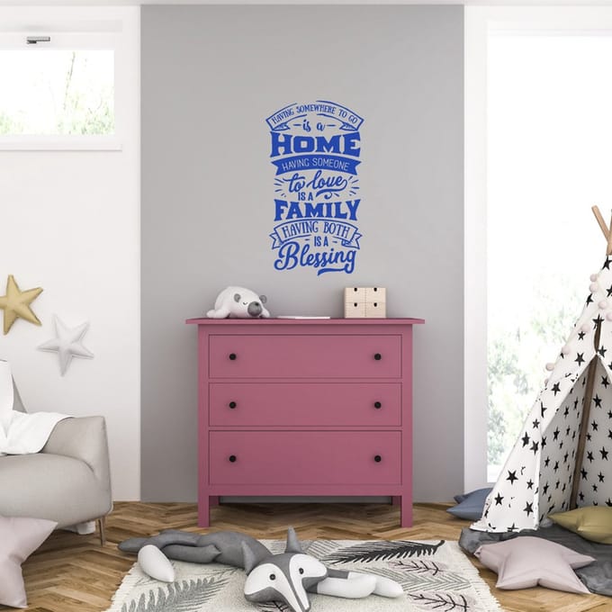 Muursticker - Having Both is A Blessing - 40,6 x 72,1 - Blauw