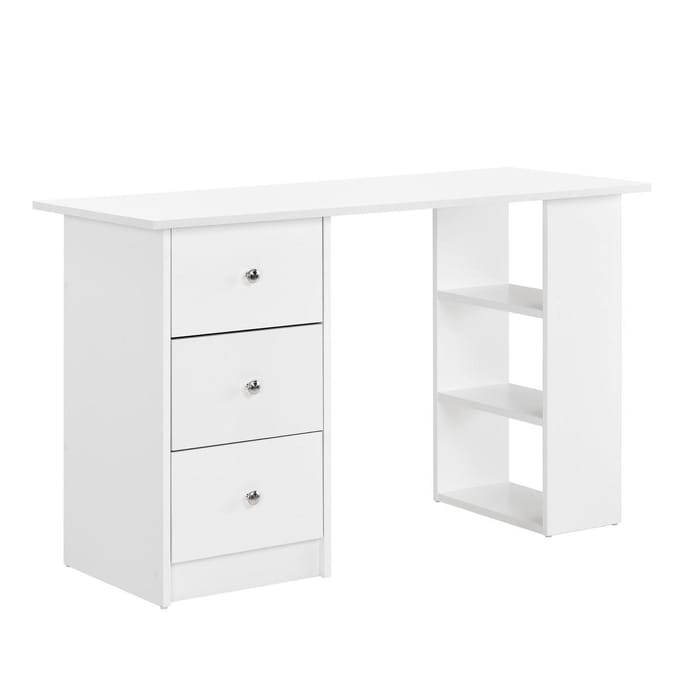Bureau Lemberg met 3 lades en vakken - 120x49x72 cm - wit