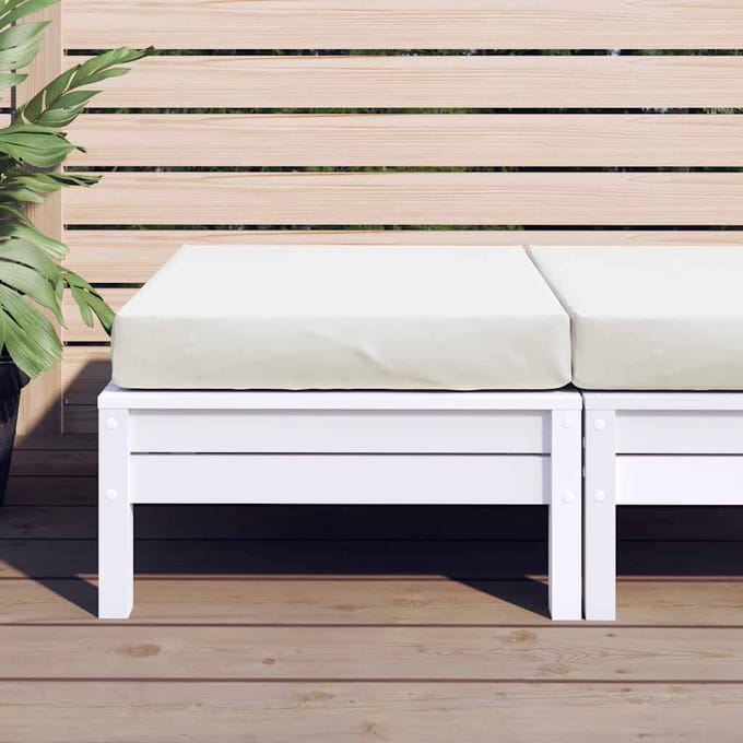 vidaXL - Palletkussen - 60x60x9,5 - cm - stof - gemêleerd - crèmekleurig