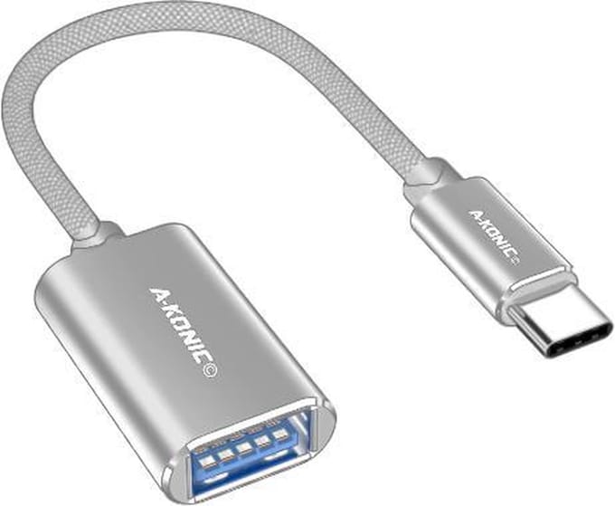 A-konic USB-C naar USB 3.0 Adapter - USB A OTG kabel convertor - voor o.a. phone/tablet/laptop - Zilver