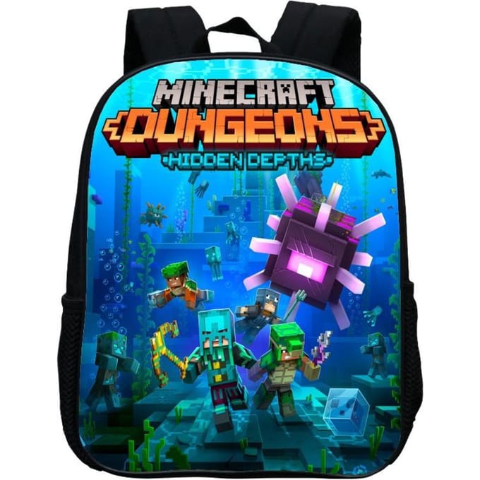 Bedrukte Kleuterschooltas, Cartoon Minecraft 12-Inch Rugzak, Licht En Casual 12inch backpack blue