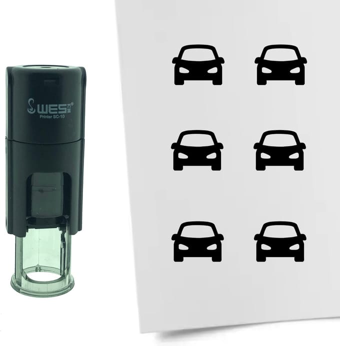 CombiCraft Stempel Auto 10mm rond - zwarte inkt