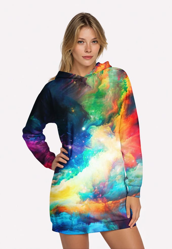"Colorful Space" Oversize hoodiejurk