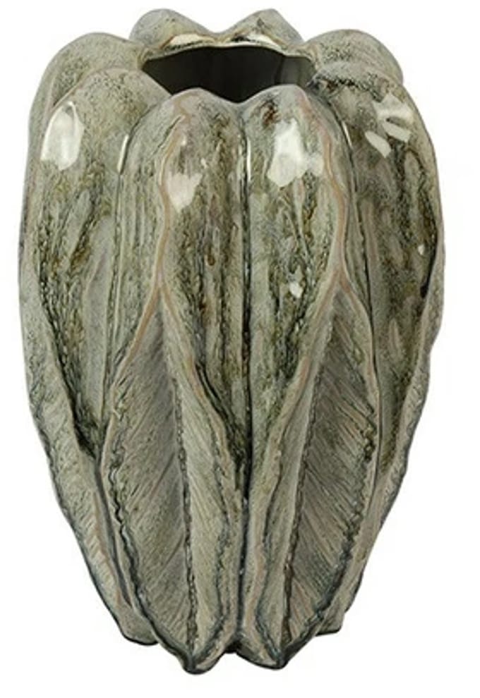 Vaas levi leaf 20x20x29cm grn