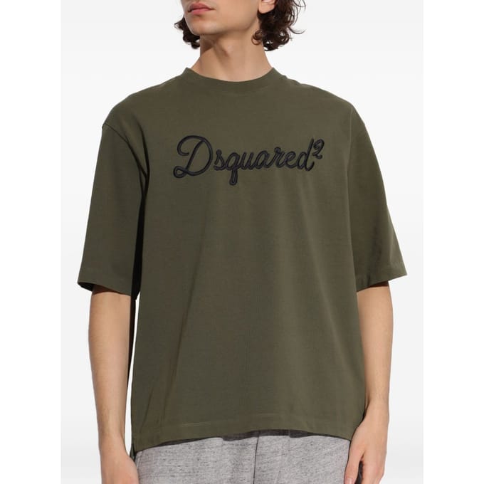 Dsquared2 T-shirt groen man borduurwerk logo