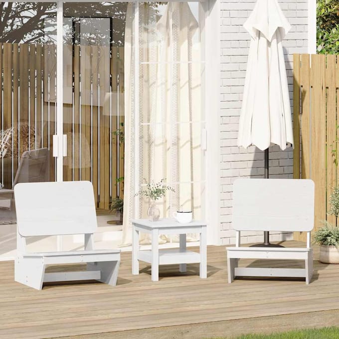 vidaXL - Tuinstoelen - 2 - st - 60x64x70,5 - cm - massief - grenenhout - wit