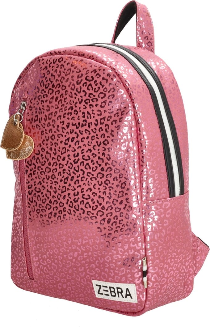 Zebra Trends Rugzak - Metallic Panterprint - M - Rugtas - Schooltas - Meisjes - Roze