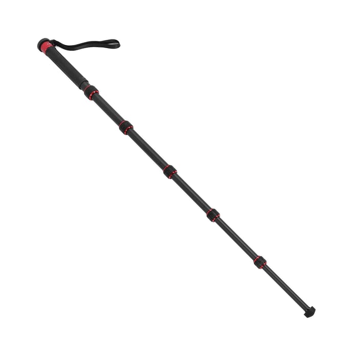 Camera Monopod 6-delige Uitschuifbare Koolstofvezel Monopod met Wandelstokkop 14 inch 38 inch