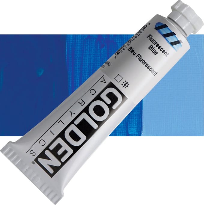 Golden Heavy Body Acrylverf serie 5 | Fluorescent Blue (4605-2) 59ml