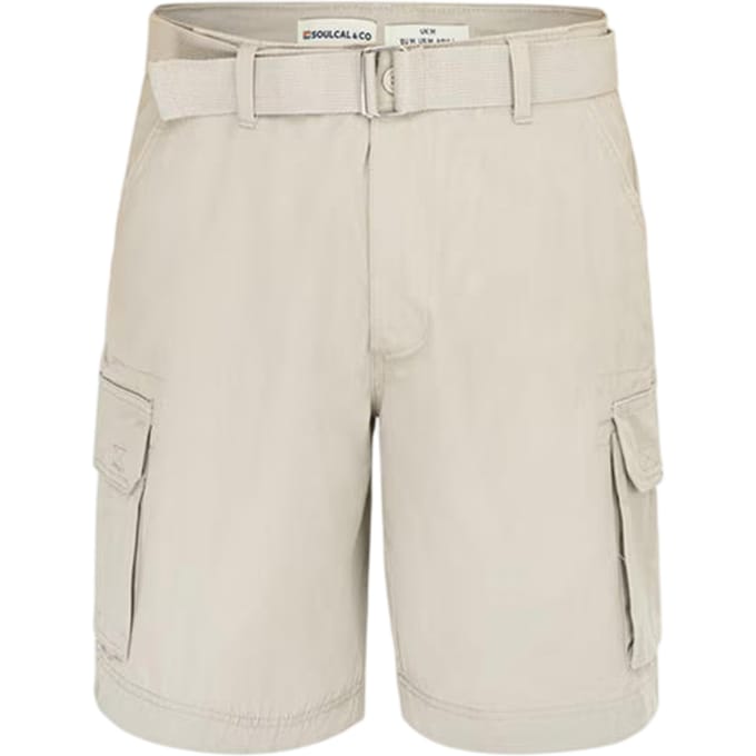 SoulCal Cargo-shorts voor heren met gewassen look (Beige)