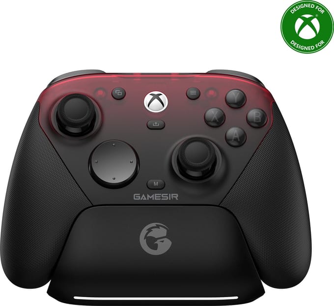 GameSir G7 Pro Controller met Oplaadstation: TMR Joysticks, Verstelbare Triggers & 4 Programmeerbare Knoppen - Shadow Ember