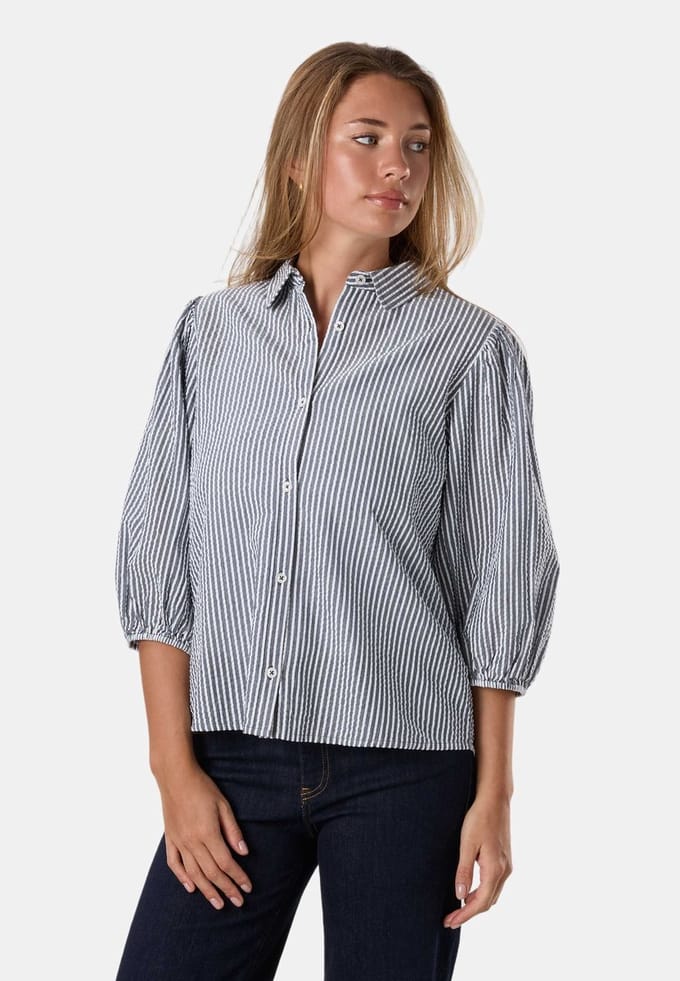 Seaside Marina Seersucker Blouse – Damesblouse – Maat 42