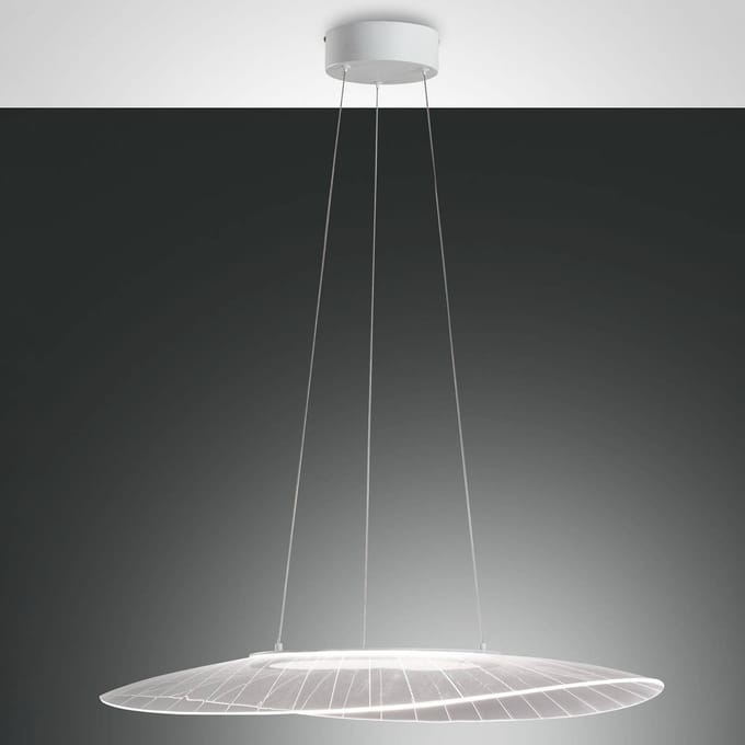 Fabas Luce Hanglamp Vela, wit, Oval, 78 cm x 55 cm