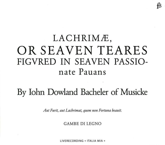 Gambe Di Legno - Lachrimae, Or Seaven Teares (CD)