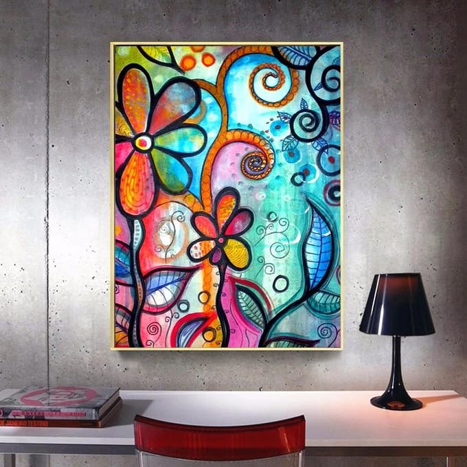 Peinture diamant avec perceuse complète, fleurs rondes, broderie de diamants, photos de fleurs, vente 20X30 blue