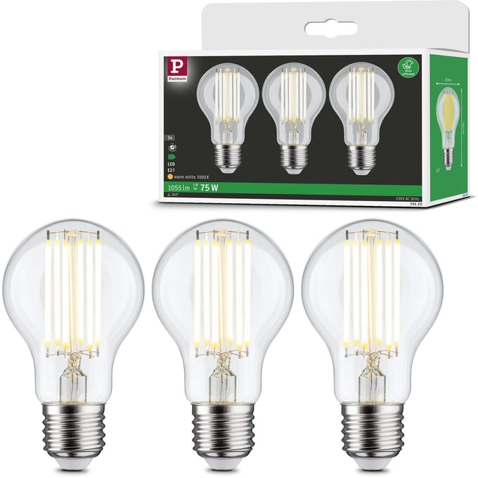 Efficient-Line Filament 230 V LED-gloeilamp E27 Set van 3 1055lm 5W 3000K Helder