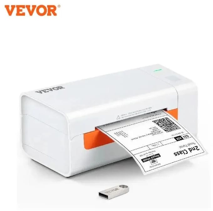 Mila Shop Thermische labelprinter - Barcodeprinter - Labelmaker - Labelprinter - Wit - 20x7.8x8.3cm