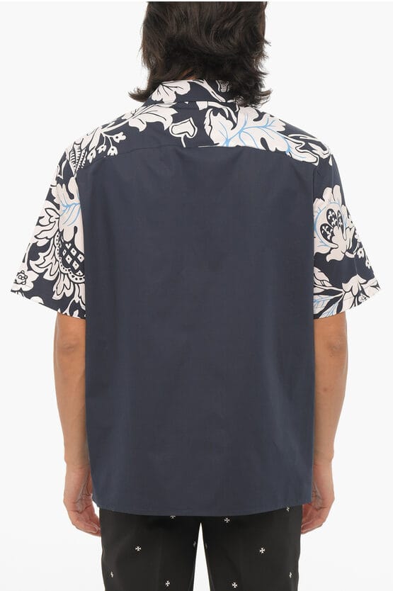 Kort mouwloos HAWAIIAN BOLTS-overhemd in blauw
