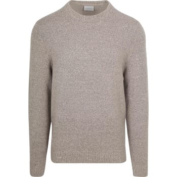 Suitable Pullover Boiled Wool Taupe - Maat XXL - Heren - Sweater