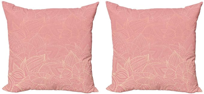 ABAKUHAUS Kussenhoes Set – Wilde Natuur – 40x40 cm – Koraal Perzik