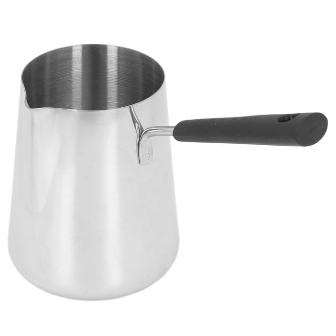 Boterverwarmer Mini RVS Koffie Verwarmen Smeltpan 1000ml met Tuit voor Thuis Café L white