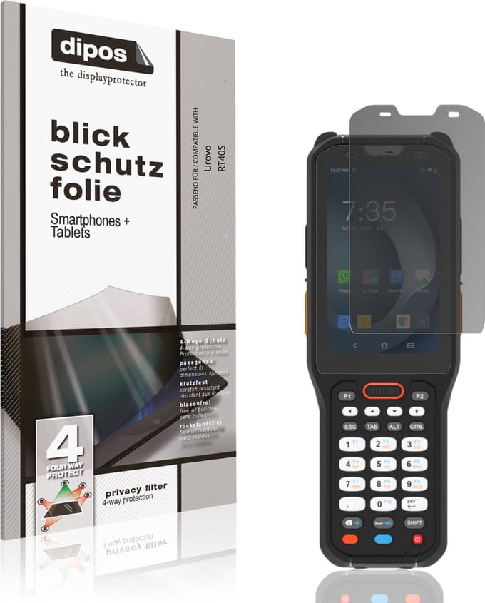 dipos – Matte Privacy Screenprotector geschikt voor Urovo RT40S | Anti-Spy Beschermfolie