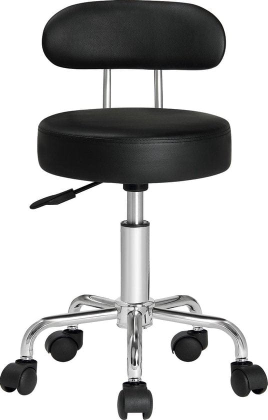 Casaria draaikruk met rugleuning - Zithoogte verstelbaar 46 - 60 cm