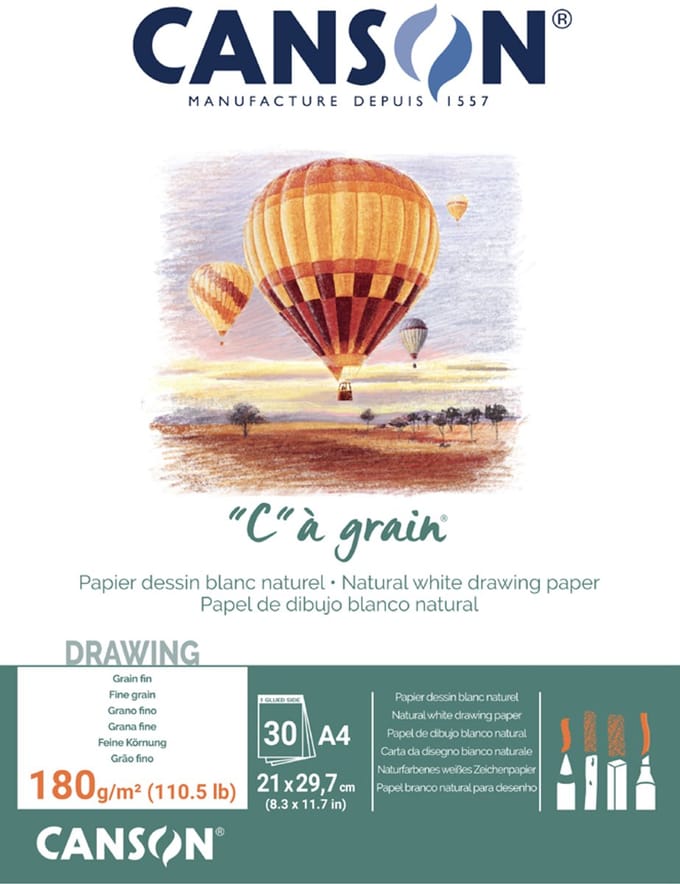 Canson Tekenblok 'C' à grain, Formaat A3, 224 g/m²