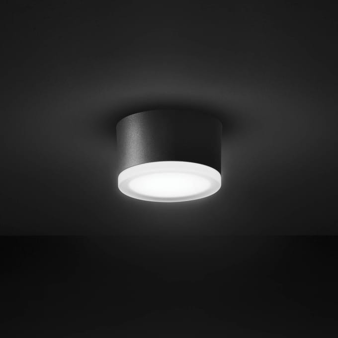 LCD LED plafondlamp 1420 voor buiten plafond, grafiet Ø 13 cm