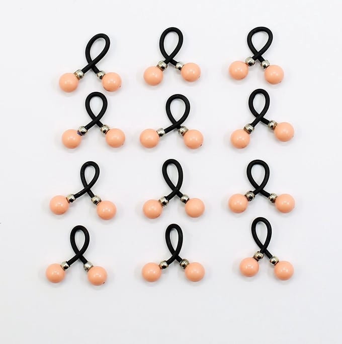 Haar binders met Swarovski Parels coral pink