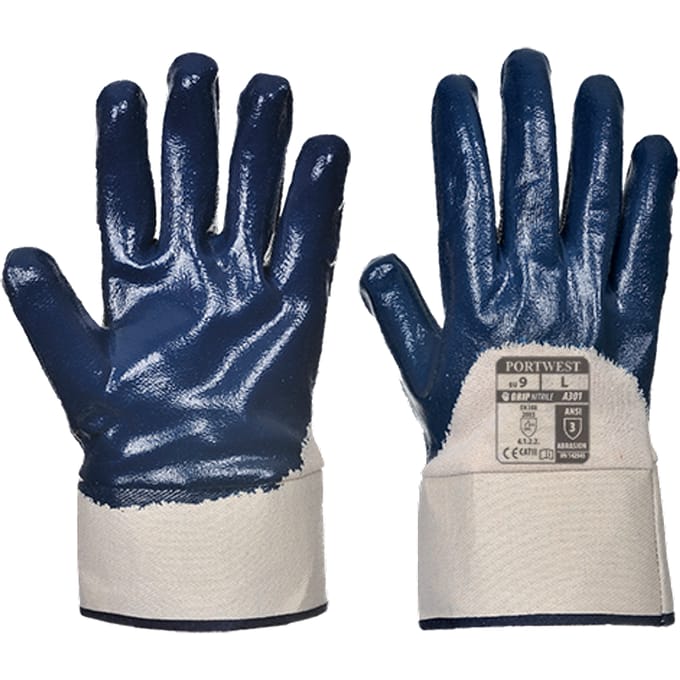 Nitril Veiligheids Manchet Handschoen, Portwest A301