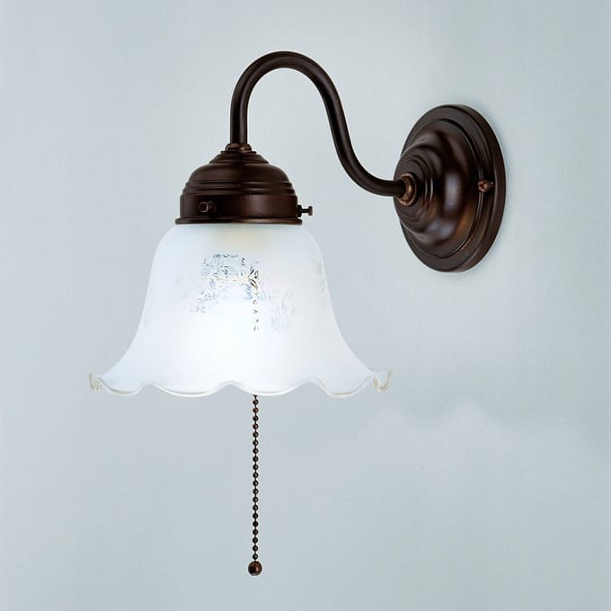 Berliner Messinglampen Wandlamp Gretchen met aangebracht antiek