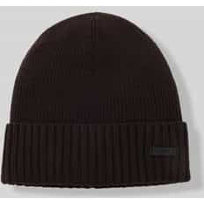 BOSS muts Fati Beanie Dark Brown donkerbruin
