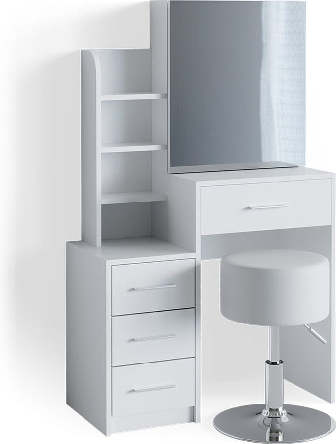 Vicco Conrada Kaptafel – 80 cm met krukje Wit