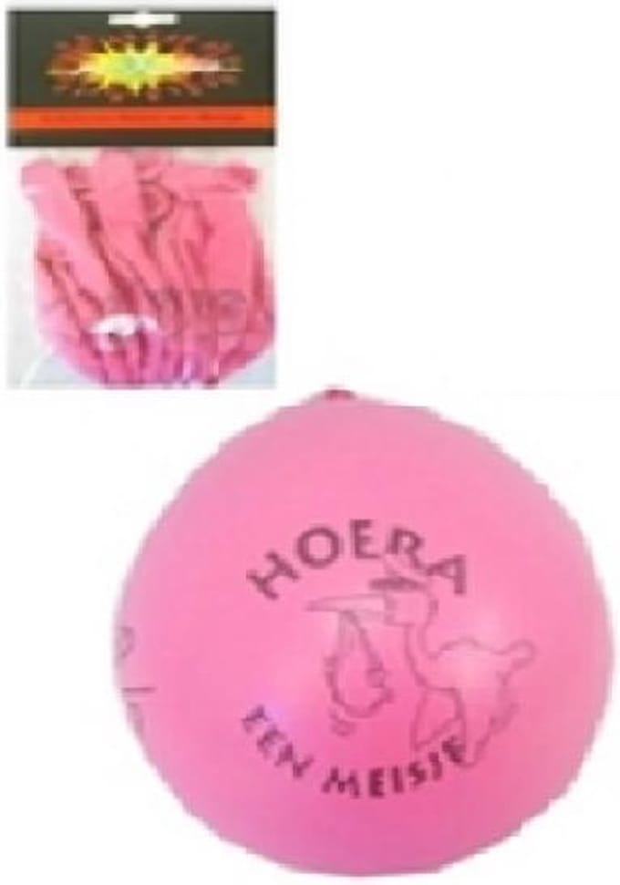 Geboorteballon hoera een meisje -Ballonnen