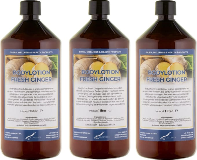 Bodylotion Fresh Ginger 1 Liter - set van 3 stuks