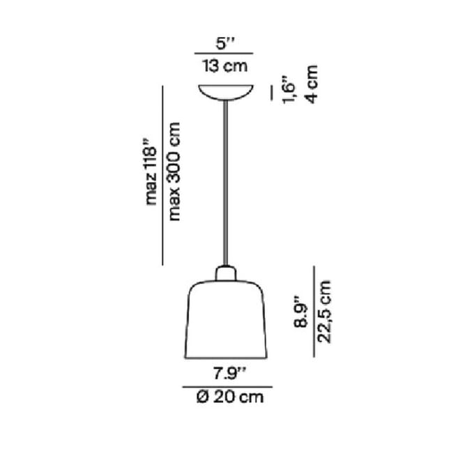 Luceplan Zile hanglamp mat wit, Ø 20 cm