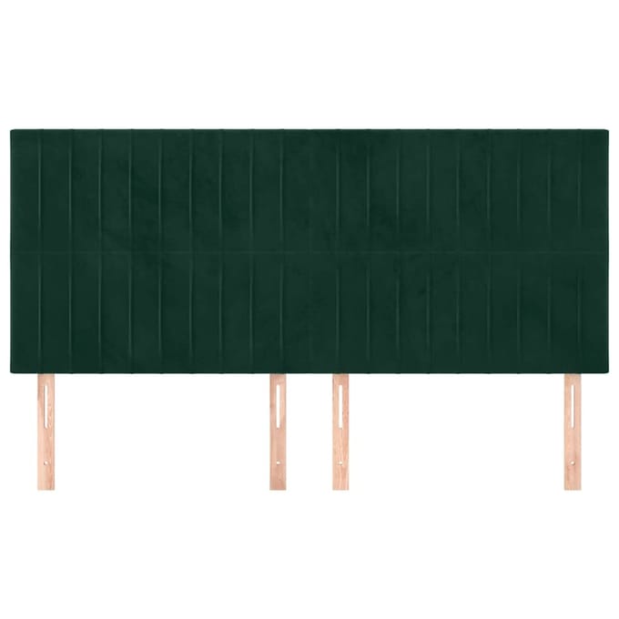 vidaXL - Hoofdbord - donkergroen - 200x5x118/128 - cm - fluweel