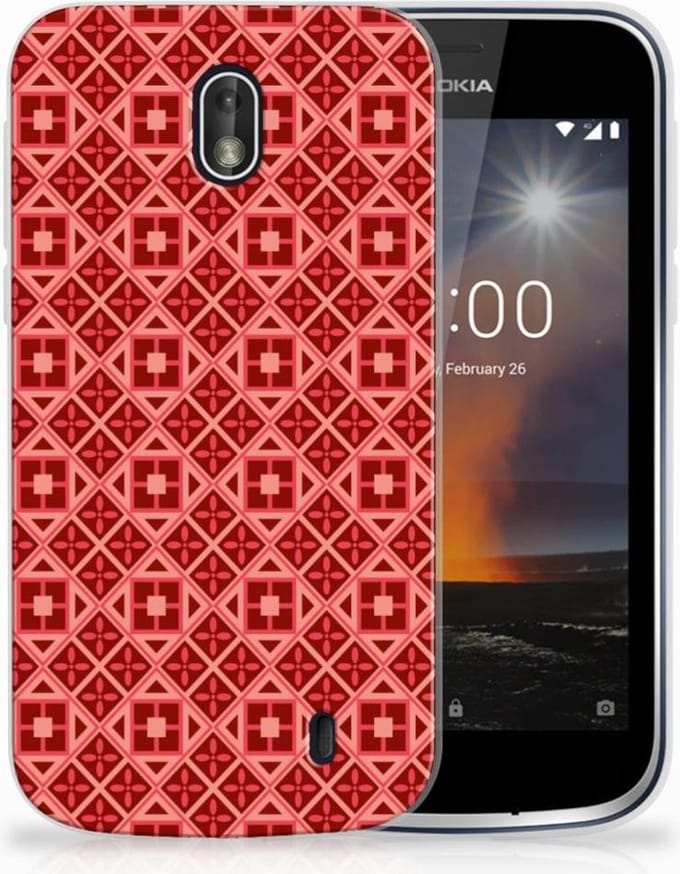 Nokia 1 TPU bumper Batik Rood