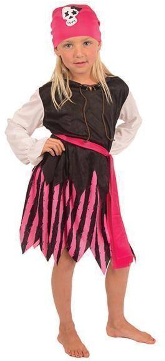 Piraten Kostuum Roze Meisje - Maat 128