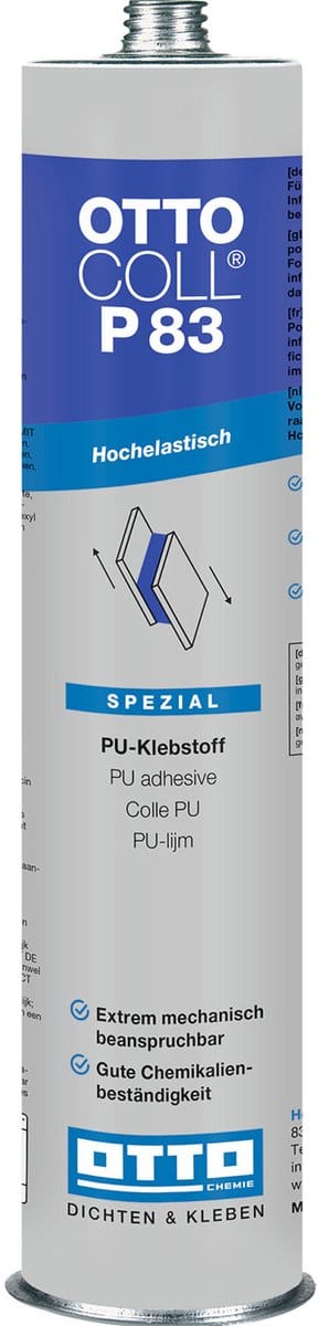 Ottocoll P83 polyurethaanlijm - 310 ml alu-koker - wit - 1K voor bouw en constructieverlijming